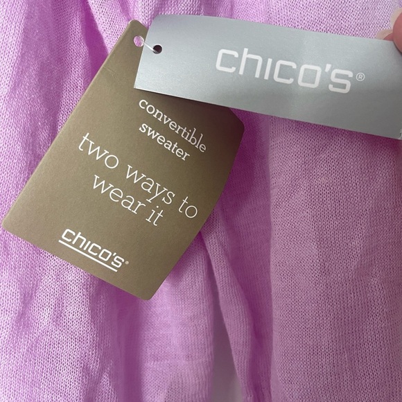 Chico’s | Yelena Convertible Cardigan Sweater 🆕 Lightweight Breathable Summer - Picture 2 of 5